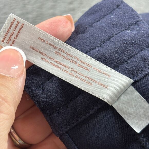 Cacique Bra Underwire Backsmoother Lightly Lined Full Coverage Navy Blue 46DD - Picture 6 of 6